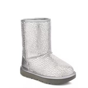 UGG Kids Silver Heart Sequin Boots